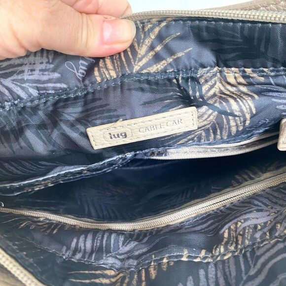 LUG Cable Car Shoulder Bag Taupe Crossbody Organizer Purse Removable Strap - Picture 6 of 10